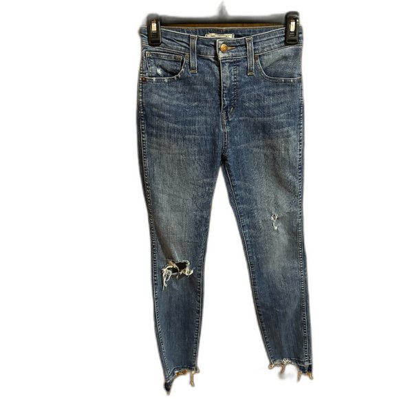 Madewell Distressed‎ Curvy High Rise Skinny Jeans Size 25R - Picture 1 of 16